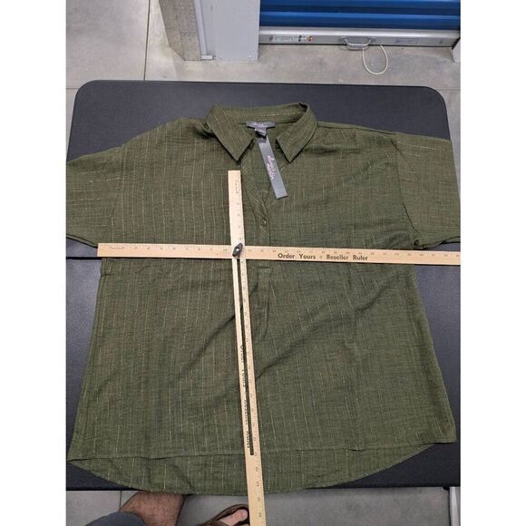 Olivia And Martin Gray Striped Button V-Neck Blouse Workwear Women's XL - Picture 6 of 6